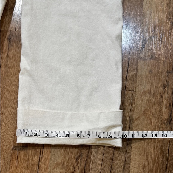 RISEN JEANS WOMENS CREAM WIDE LEG CUFFED JEANS Sz 7/28 - Picture 8 of 12